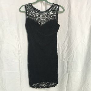 Black Lace and Rhinestone Dress